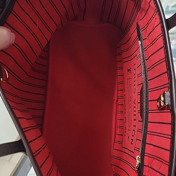 NEW Authentic Louis Vuitton Damier Ebene Neverfull PM Purse Bag Tote & Pouch - Picture 6 of 15